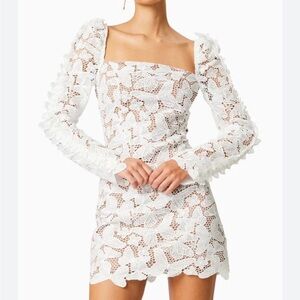 Elliatt White Lace Long Sleeve Dress